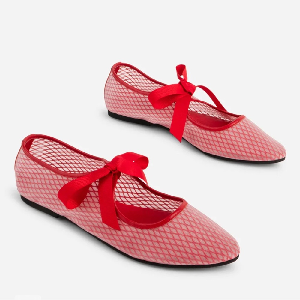 Valley Mesh Ballet Flat, Leather, Intentionally Blank